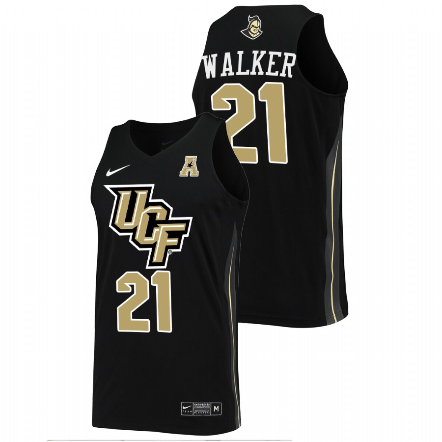 men ucf knights c.j. walker college basketball black jersey
