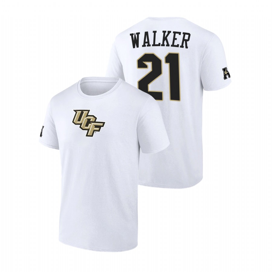 men ucf knights college basketball c.j. walker white t shirt
