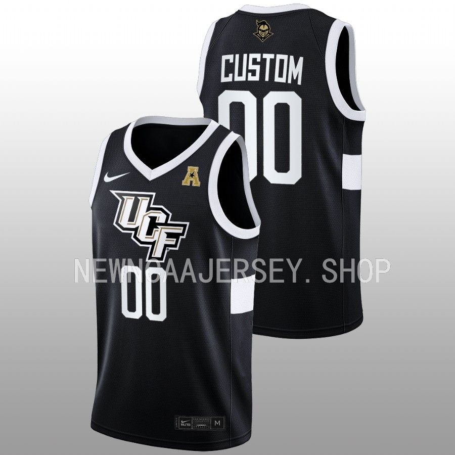 men ucf knights custom 2022 23 away college basketball black jersey