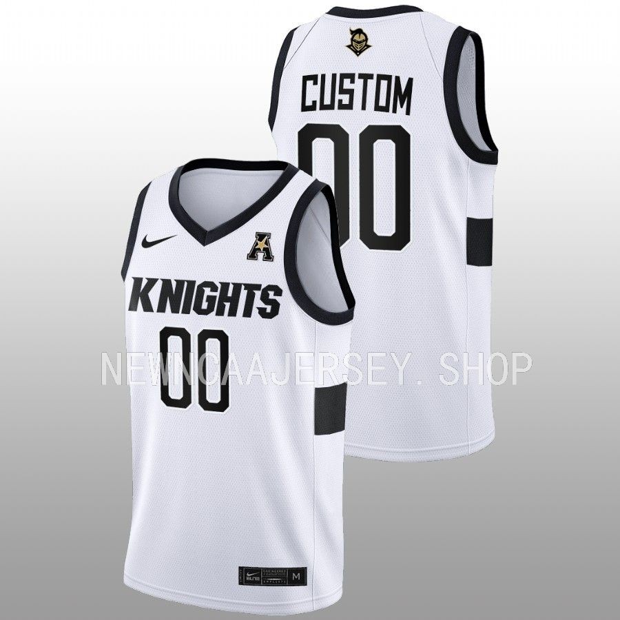 men ucf knights custom 2022 23 home college basketball white jersey