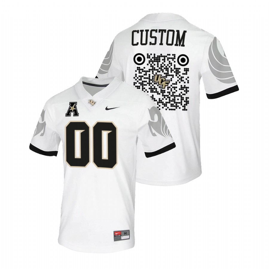 men ucf knights custom 2022 spring game qr codes white jersey