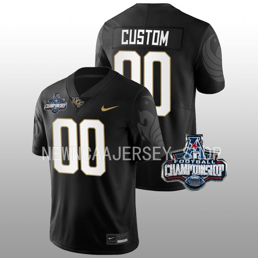 men ucf knights custom football 2022 acc championship black jersey