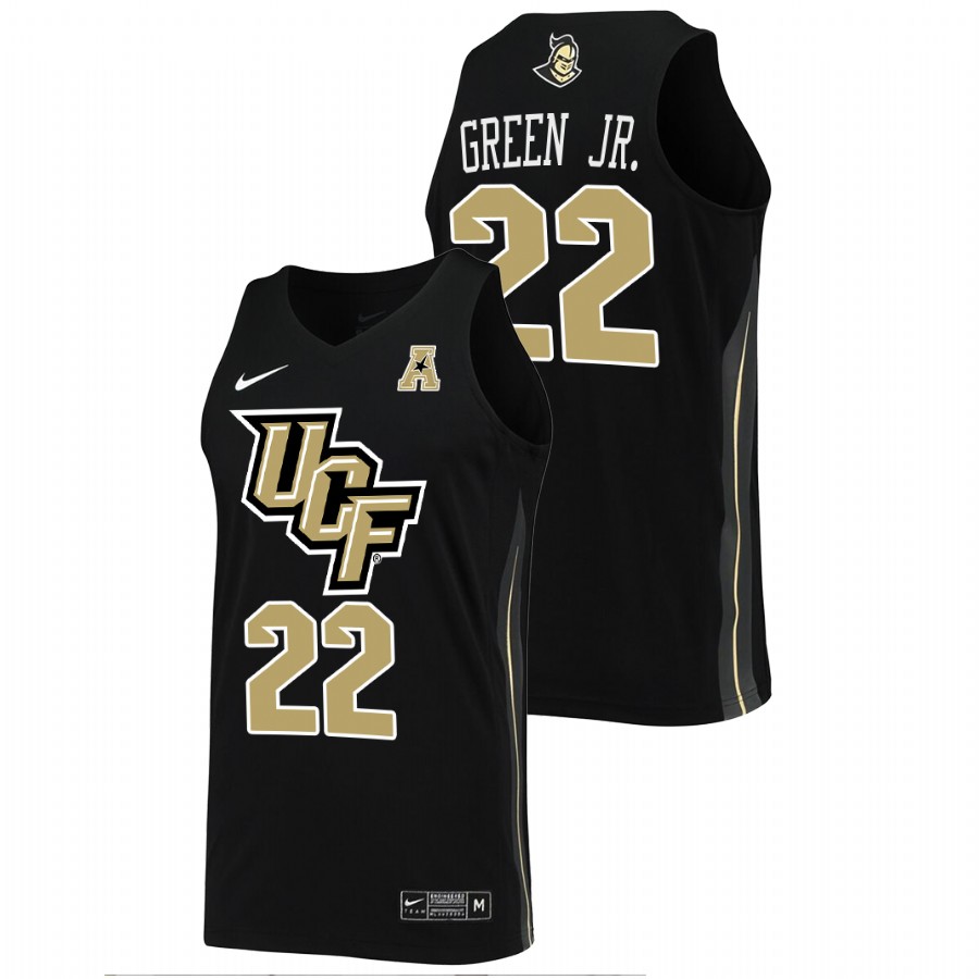 men ucf knights darin green jr. college basketball black jersey