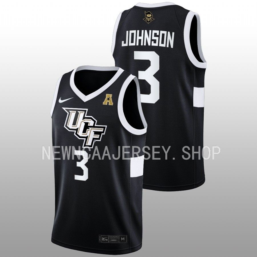 men ucf knights darius johnson 2022 23 away college basketball black jersey