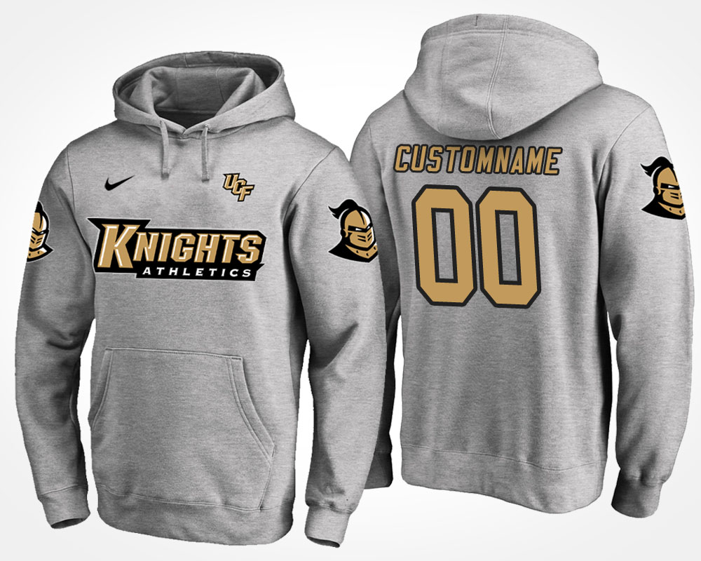 men ucf knights gray custom name and number hoodie