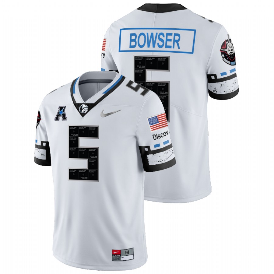 men ucf knights isaiah bowser 2021 22 college football space game white jersey