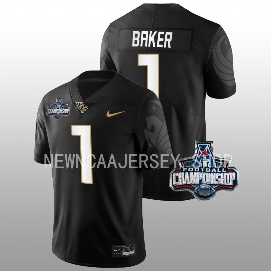 men ucf knights javon baker football 2022 acc championship black jersey
