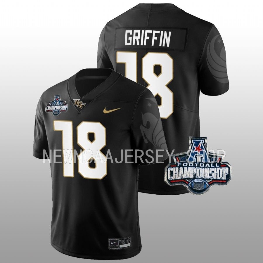 men ucf knights jaylon griffin football 2022 acc championship black jersey