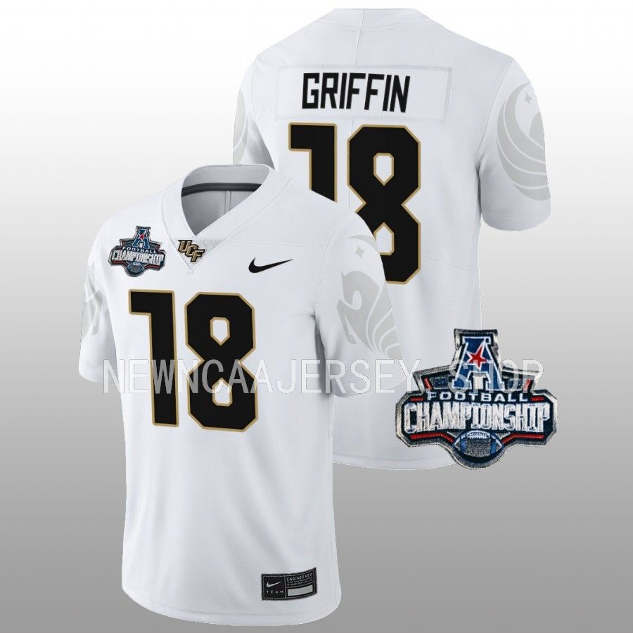 men ucf knights jaylon griffin football 2022 acc championship white jersey