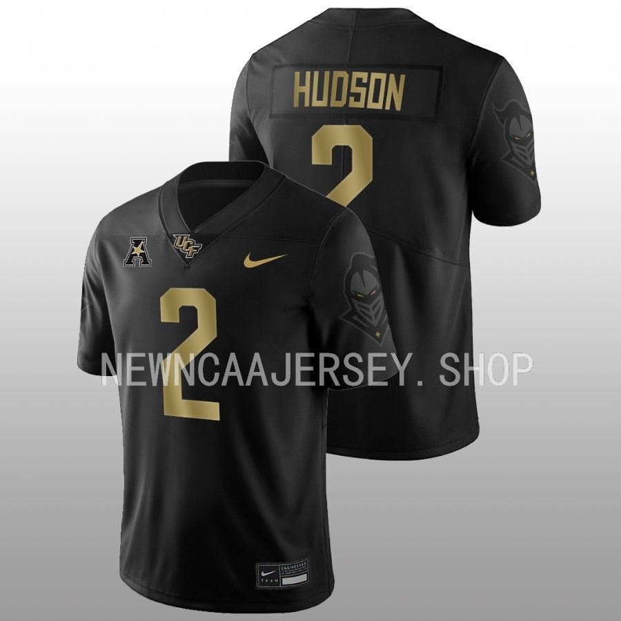 men ucf knights kobe hudson 2022 game alternate football black jersey