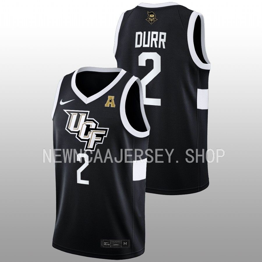 men ucf knights michael durr 2022 23 away college basketball black jersey