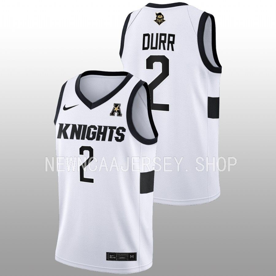 men ucf knights michael durr 2022 23 home college basketball white jersey
