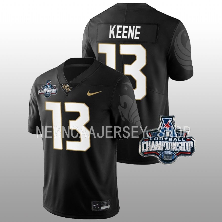men ucf knights mikey keene football 2022 acc championship black jersey