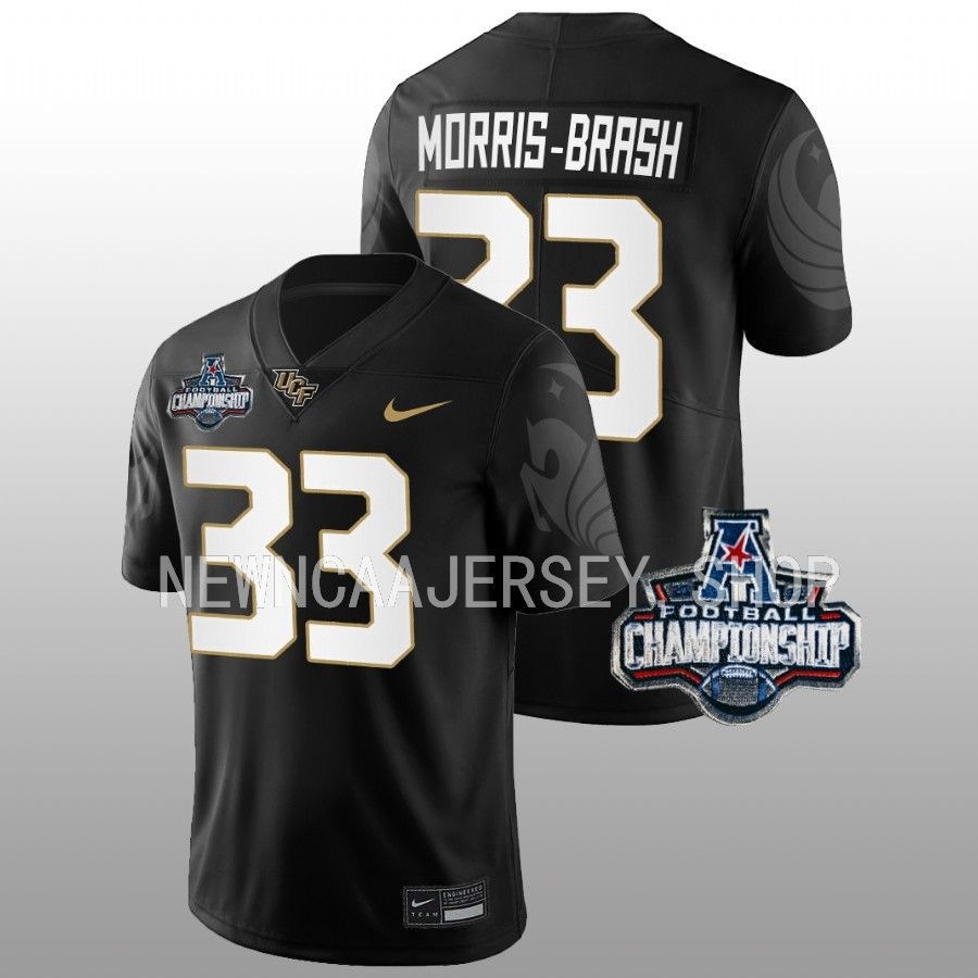 men ucf knights tre'mon morris brash football 2022 acc championship black jersey