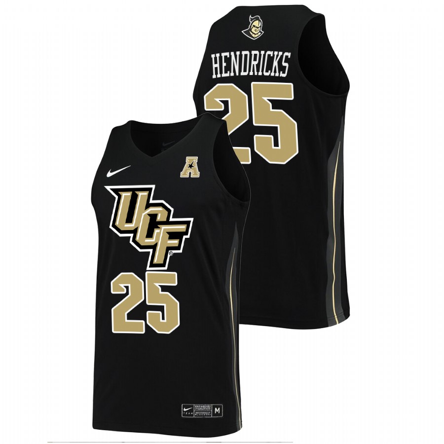 men ucf knights tyler hendricks college basketball black jersey