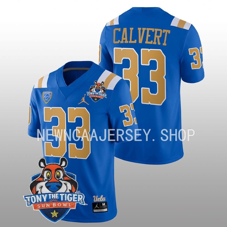 men ucla bruins bo calvert blue 2022 tony the tiger sun bowl football jersey