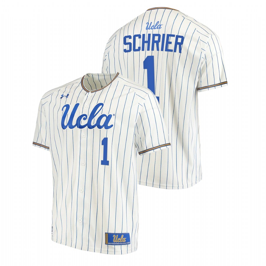men ucla bruins cody schrier white 2022college baseball stripes jersey