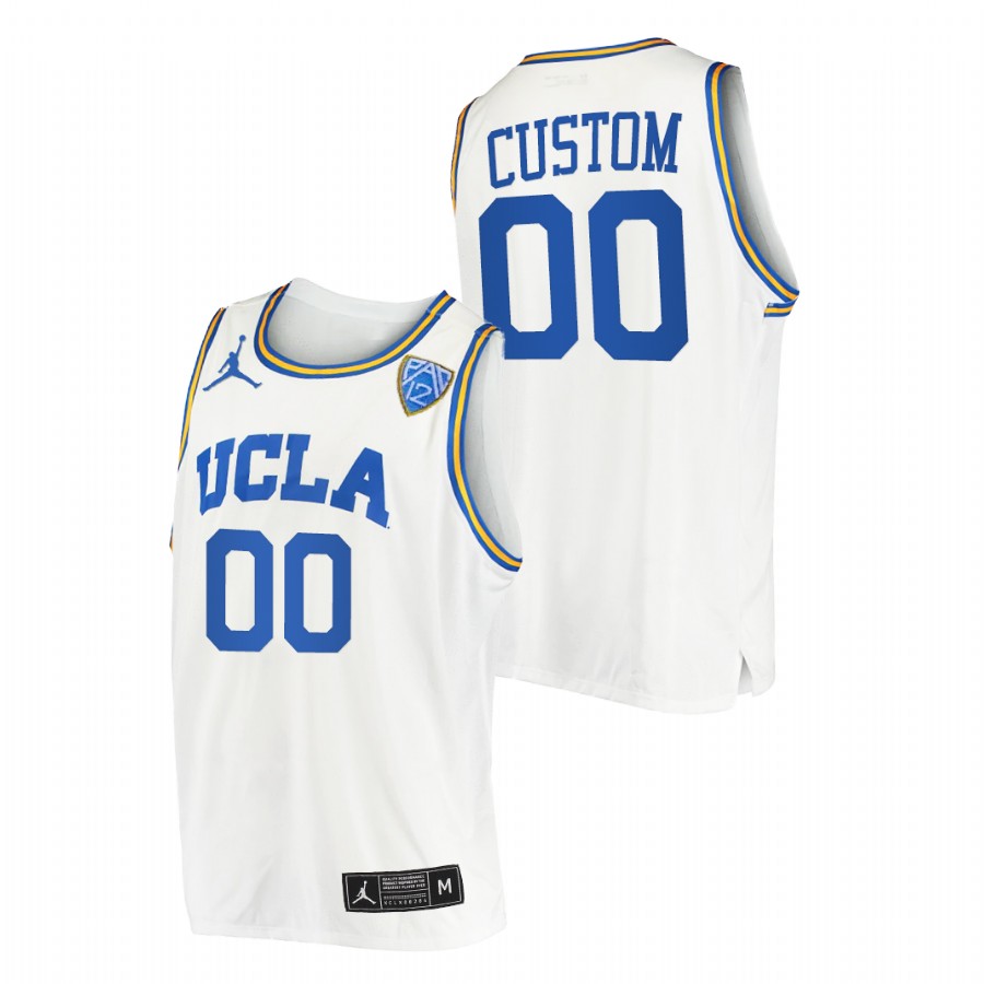 men ucla bruins custom college basketball white jersey