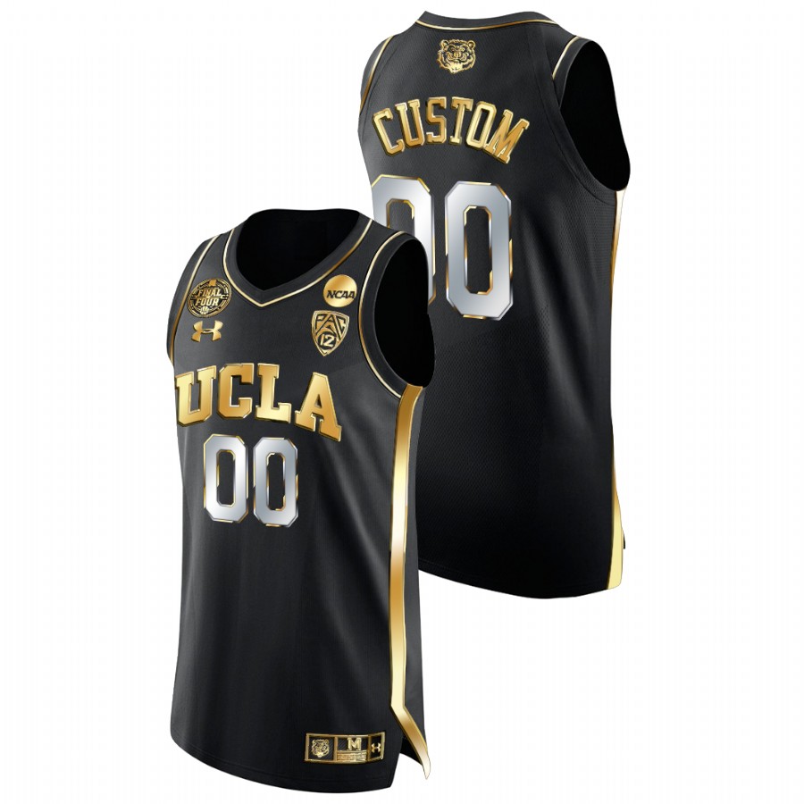 men ucla bruins custom golden authentic 2021 march madness final four black jersey