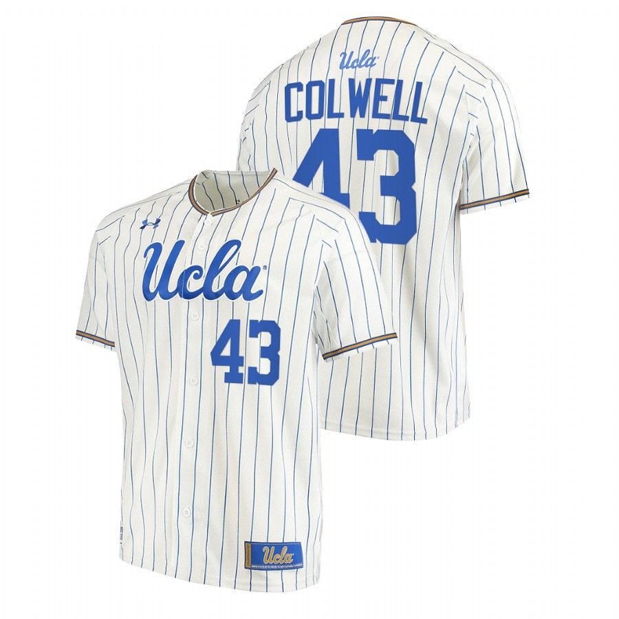 men ucla bruins daniel colwell white 2022college baseball stripes jersey