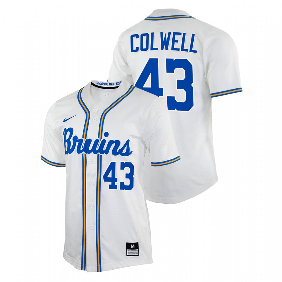 men ucla bruins daniel colwell white college baseball replica jersey