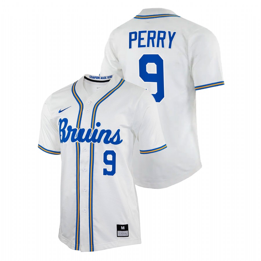 men ucla bruins darius perry white college baseball replica jersey