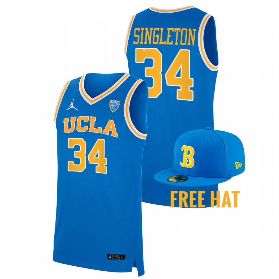 men ucla bruins david singleton 2022 23 free hat college basketball blue jersey