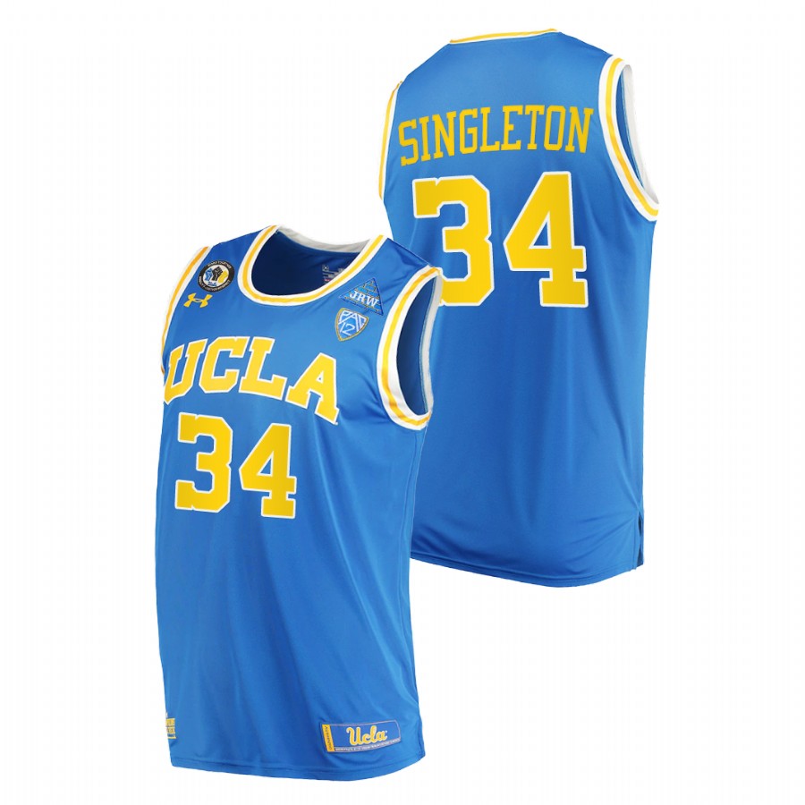 men ucla bruins david singleton stand together college basketball blue jersey