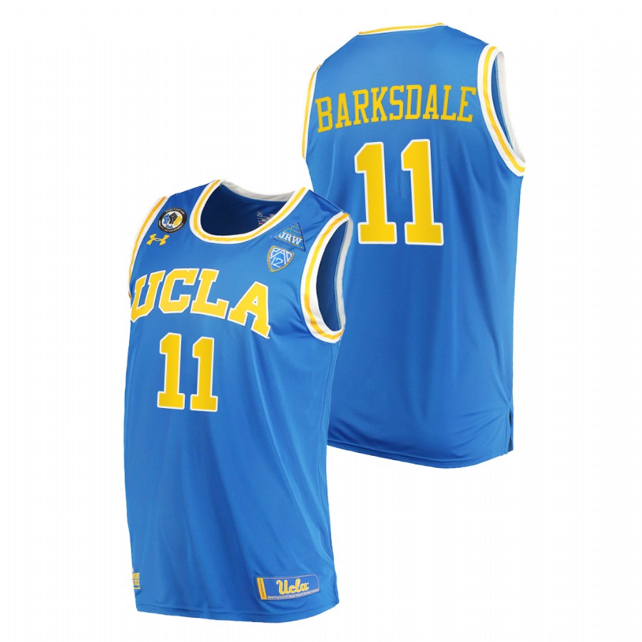 men ucla bruins don barksdale stand together college basketball blue jersey