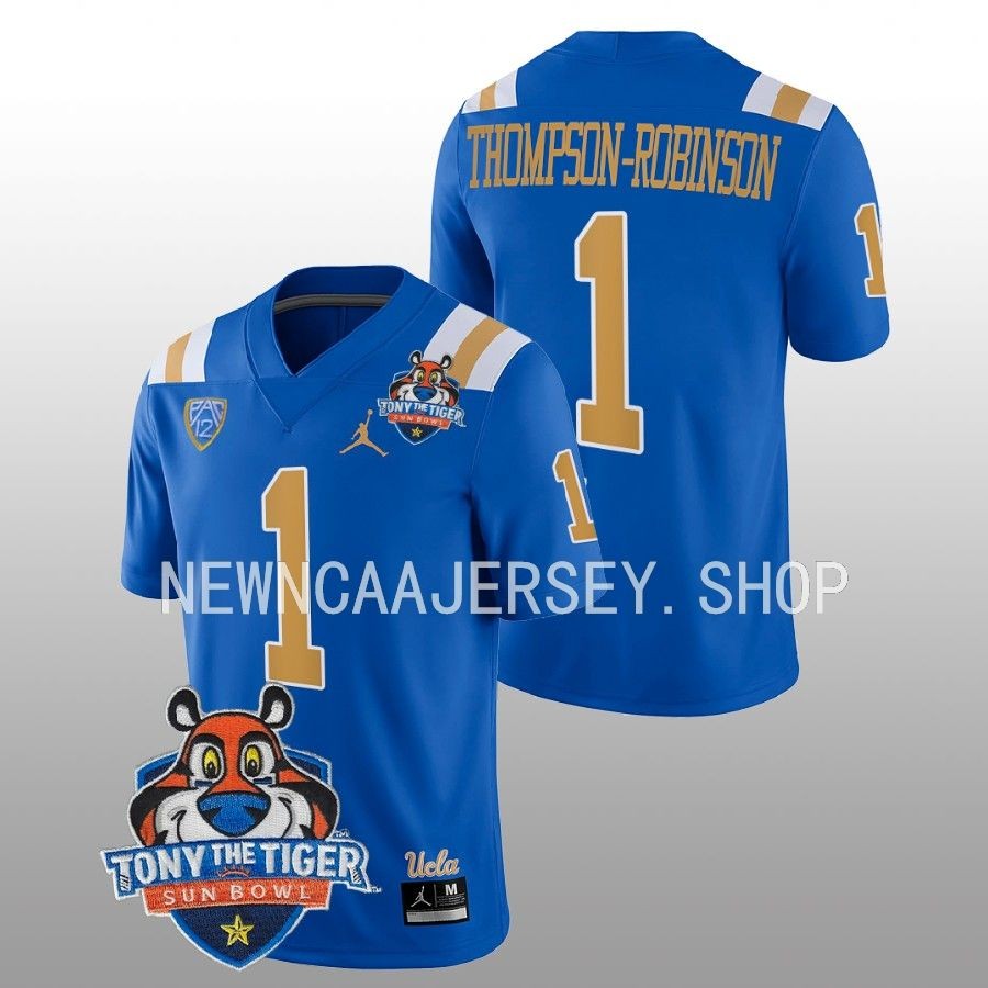 men ucla bruins dorian thompson robinson blue 2022 tony the tiger sun bowl football jersey