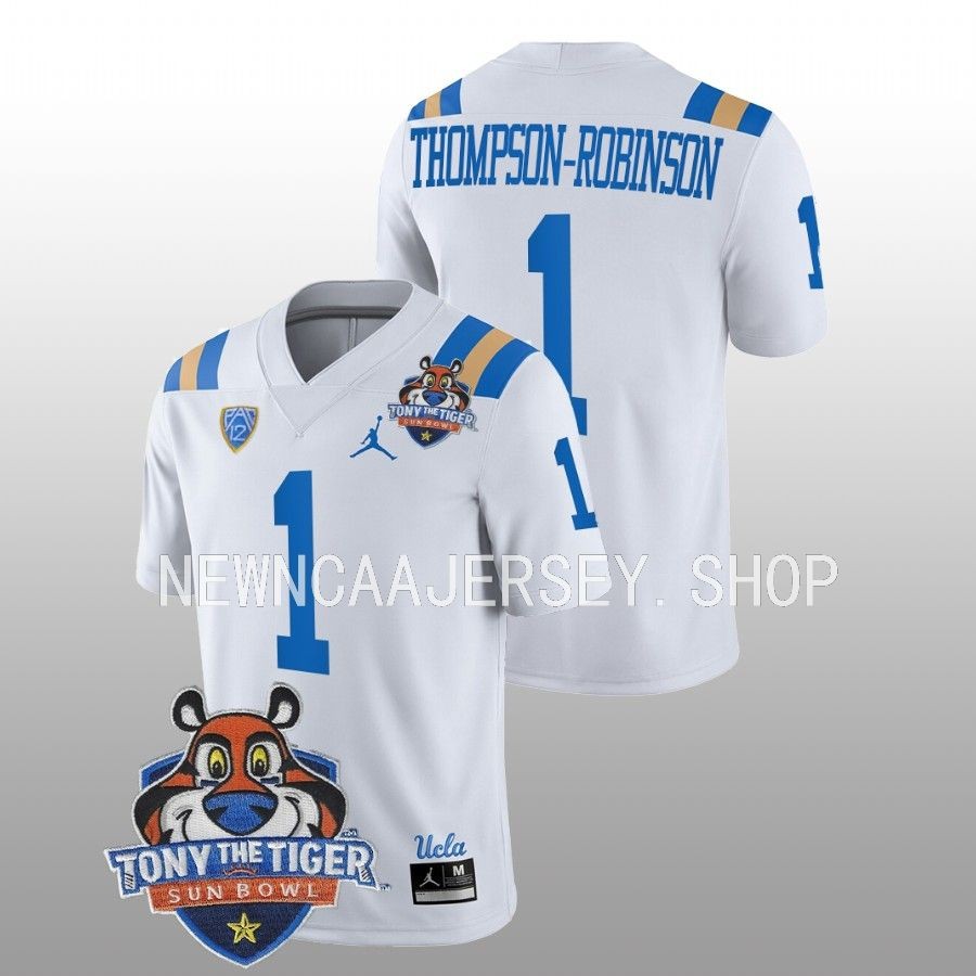 men ucla bruins dorian thompson robinson football 2022 tony the tiger sun bowl white jersey