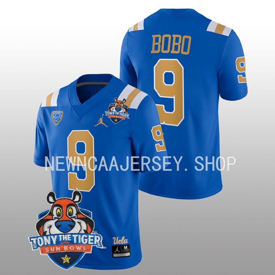 men ucla bruins jake bobo blue 2022 tony the tiger sun bowl football jersey