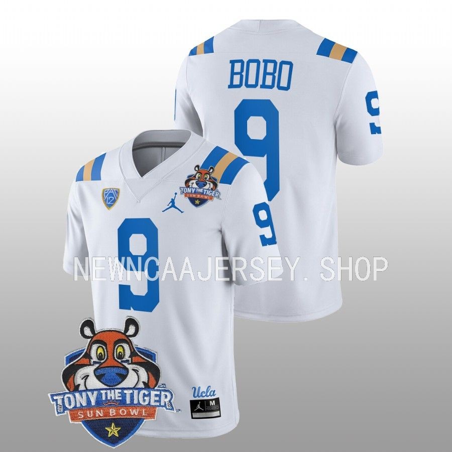 men ucla bruins jake bobo football 2022 tony the tiger sun bowl white jersey