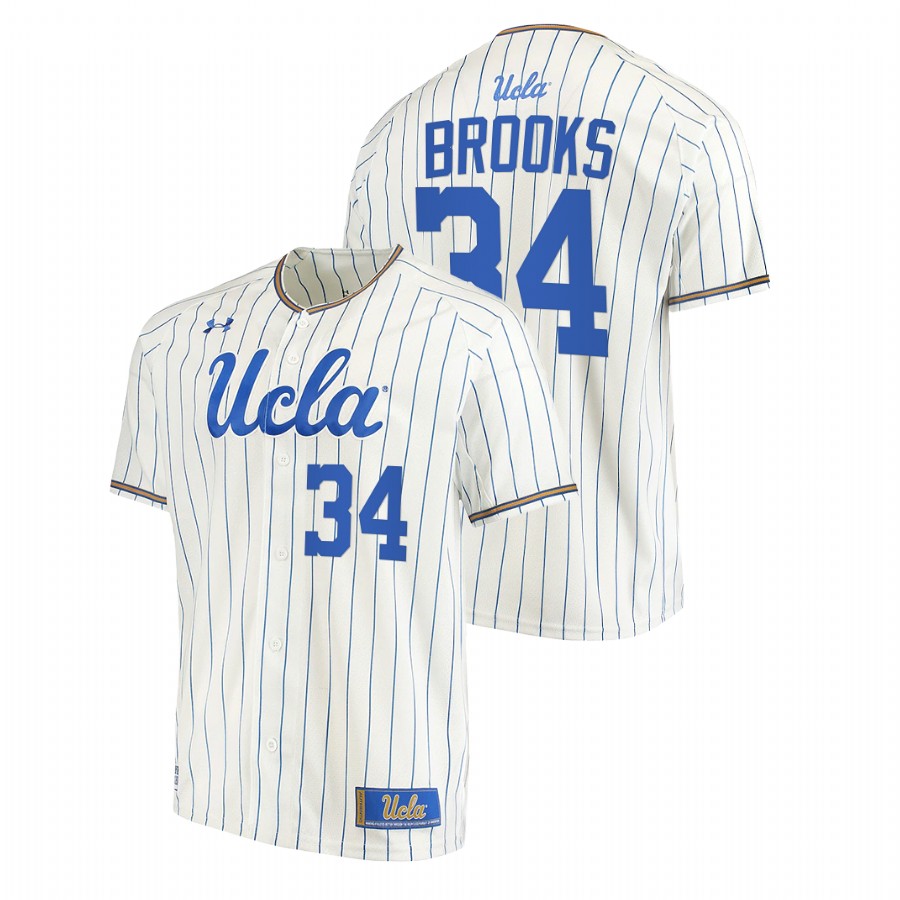 men ucla bruins jake brooks white 2022college baseball stripes jersey