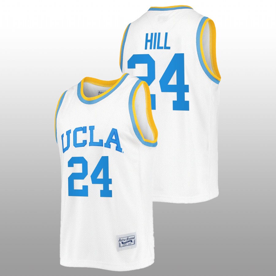 men ucla bruins jalen hill retro basketball white jersey