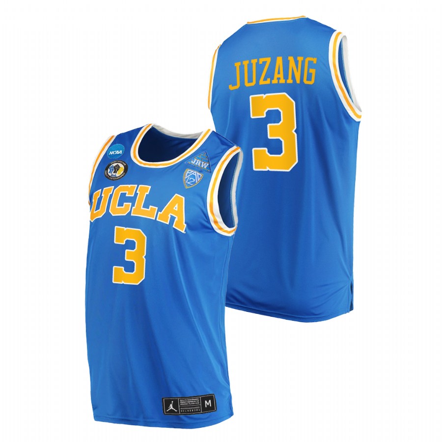men ucla bruins johnny juzang college basketball blue jersey