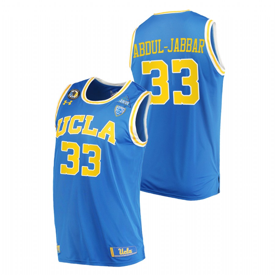 men ucla bruins kareem abdul jabbar stand together college basketball blue jersey