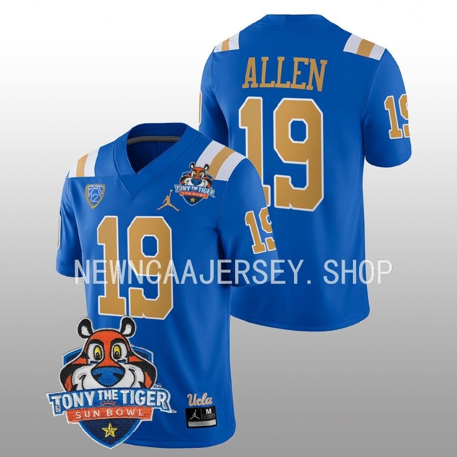 men ucla bruins kazmeir allen blue 2022 tony the tiger sun bowl football jersey