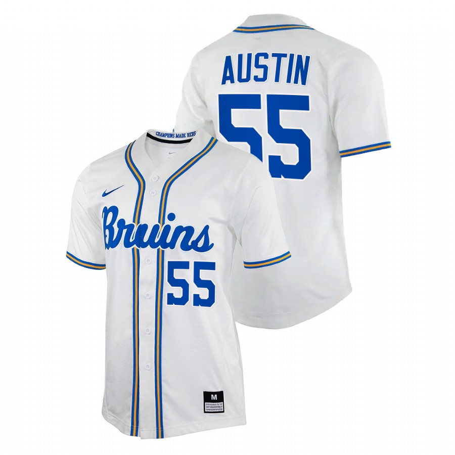 men ucla bruins kelly austin white college baseball replica jersey