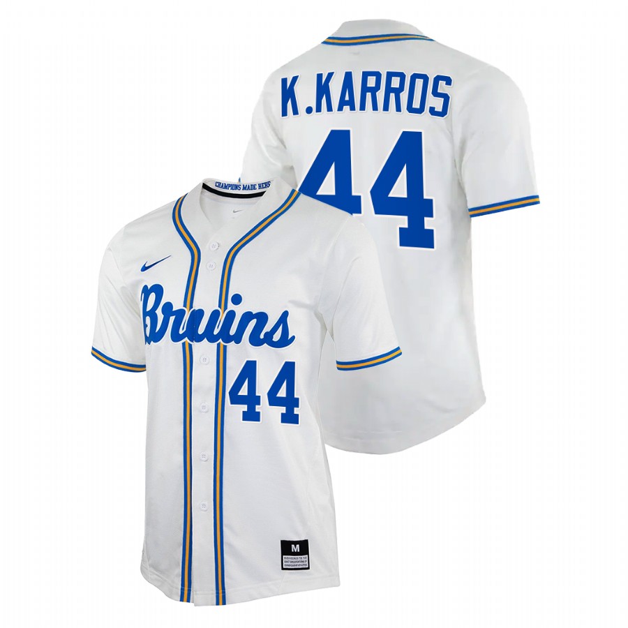 men ucla bruins kyle karros white college baseball replica jersey