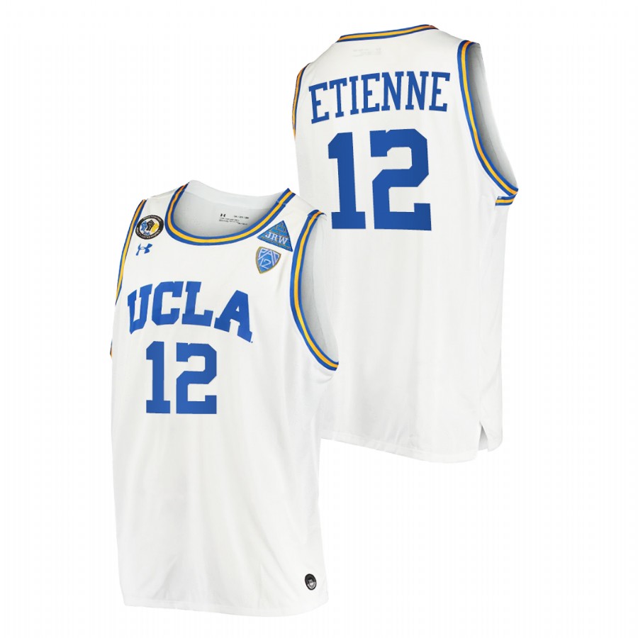 men ucla bruins mac etienne stand together college basketball white jersey