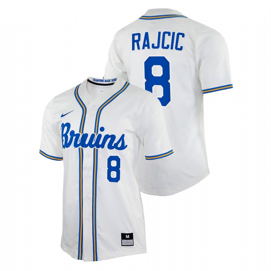 men ucla bruins max rajcic white college baseball replica jersey
