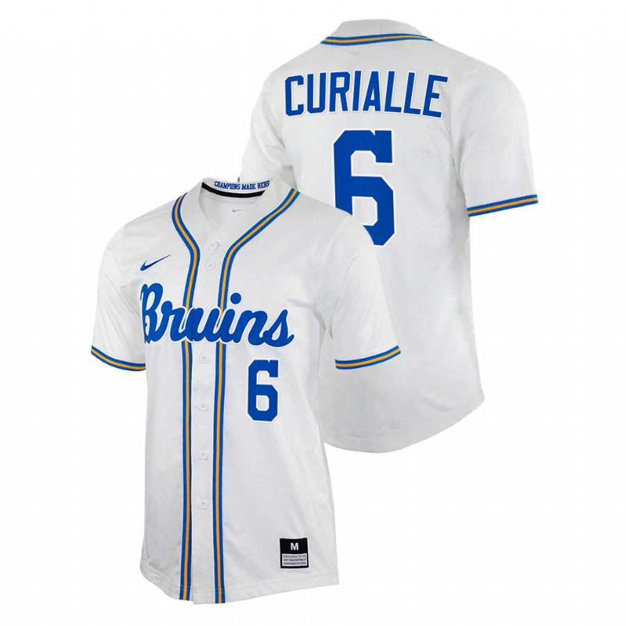 men ucla bruins michael curialle white college baseball replica jersey