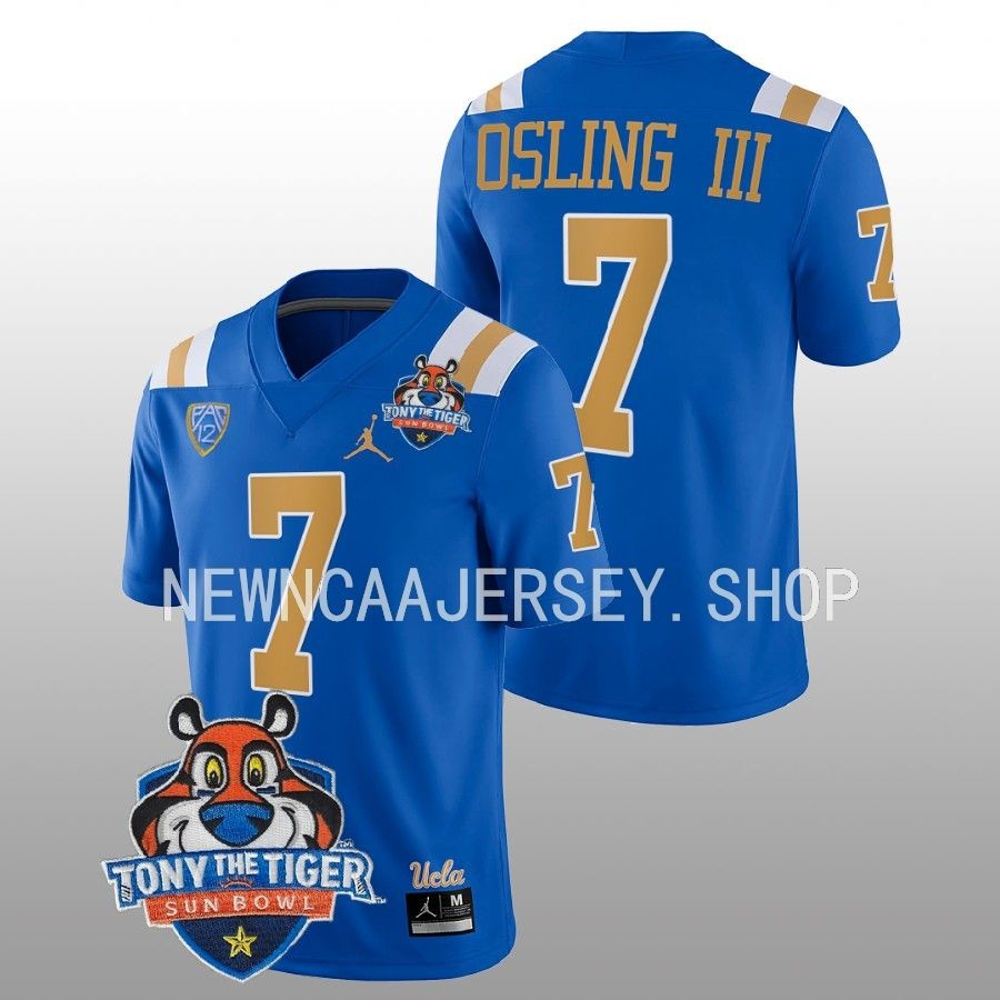 men ucla bruins mo osling iii blue 2022 tony the tiger sun bowl football jersey