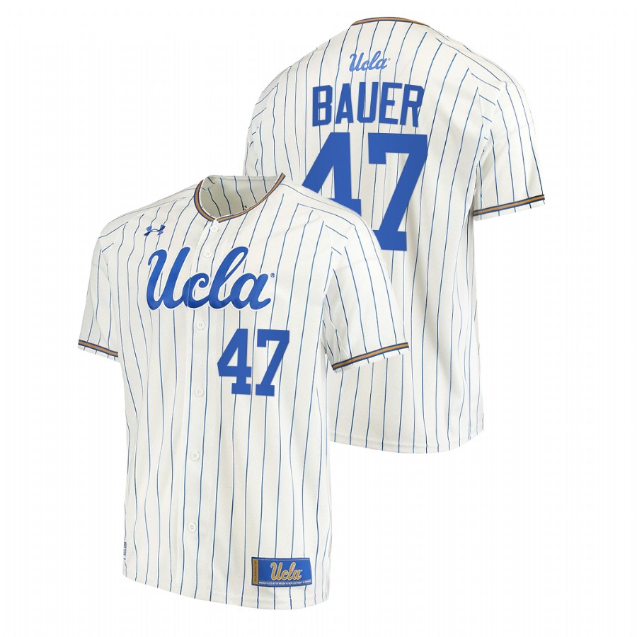 men ucla bruins trevor bauer white college baseball stripes jersey