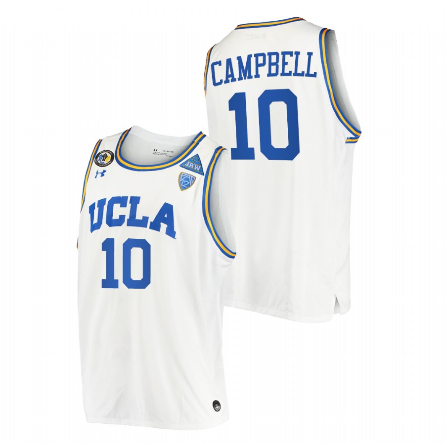men ucla bruins tyger campbell stand together college basketball white jersey