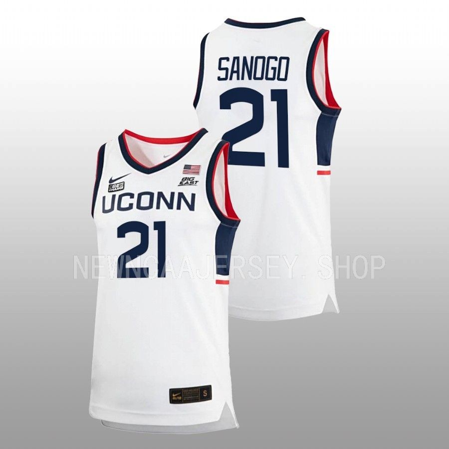 men uconn huskies adama sanogo 2022 23 replica home basketball white jersey