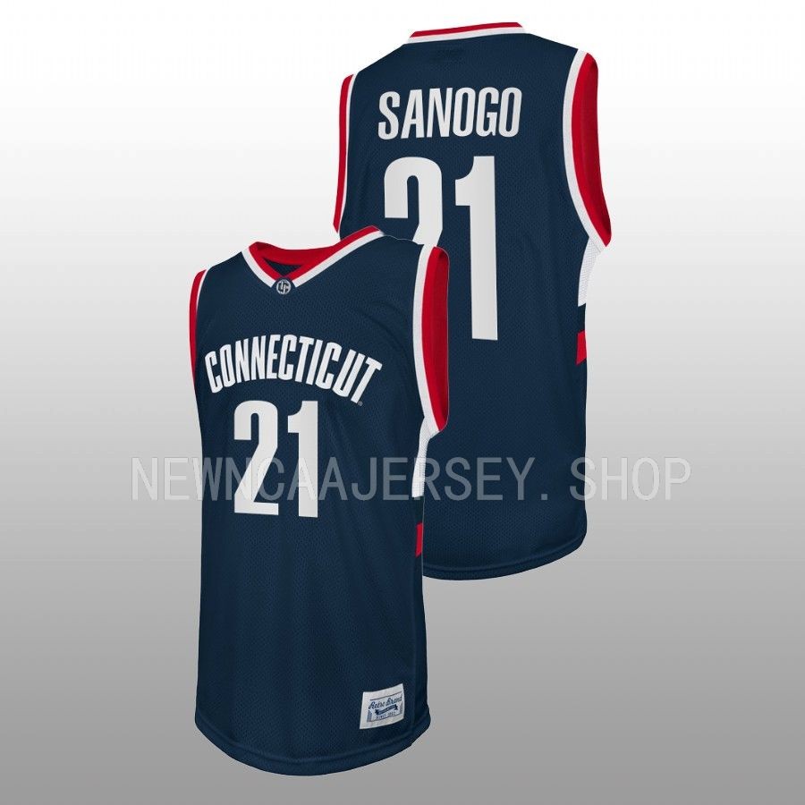men uconn huskies adama sanogo navy retro basketball jersey