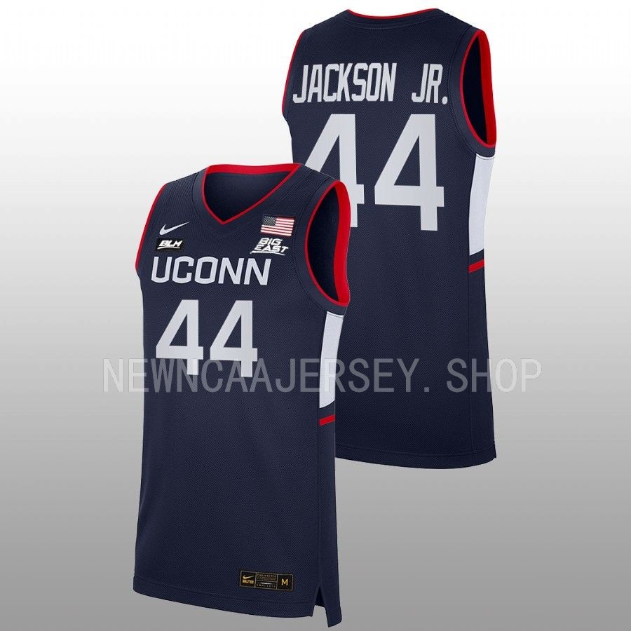 men uconn huskies andre jackson 2022 23 replica away basketball navy jersey