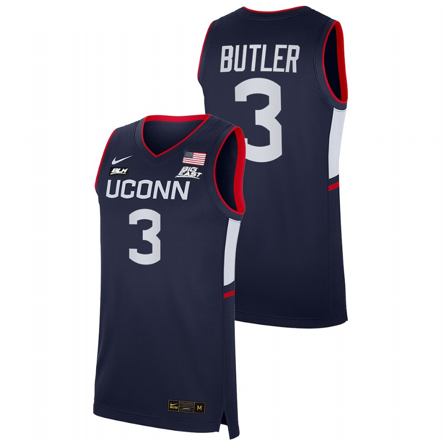 men uconn huskies caron butler 2021 22 alumni college basketball navy jersey